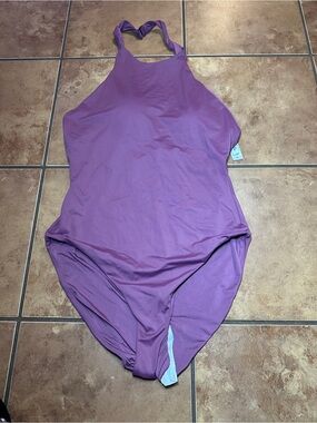 NWOT Andie Swim Luzon Mauve One Piece Swimsuit Halter - XL